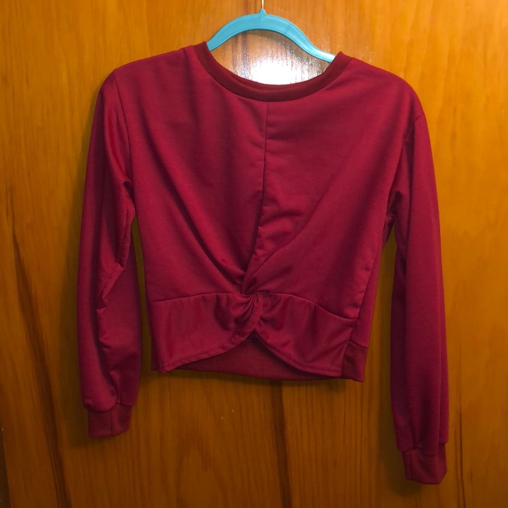 Red scrunch sweater top